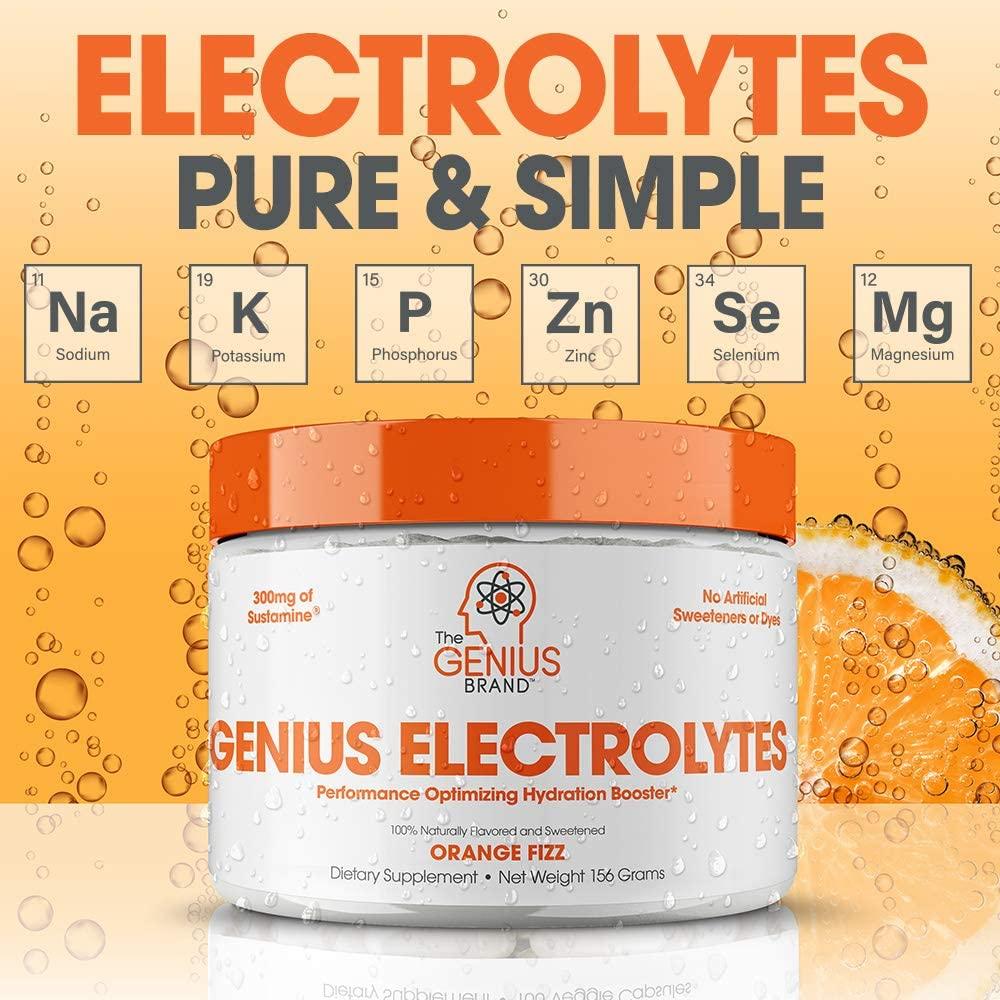Genius Electrolyte Powder Orange Flavor 30 Servings Hydration