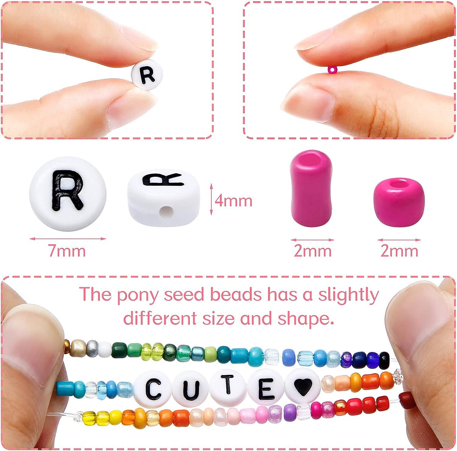 34560pcs Glass Seed Beads 2mm Bead Bracelet Making Kit Small Craft Beads  for DIY Bracelet Necklaces Jewelry Making Supplies with 300pcs Alphabet  Letter Beads and Accessories Material