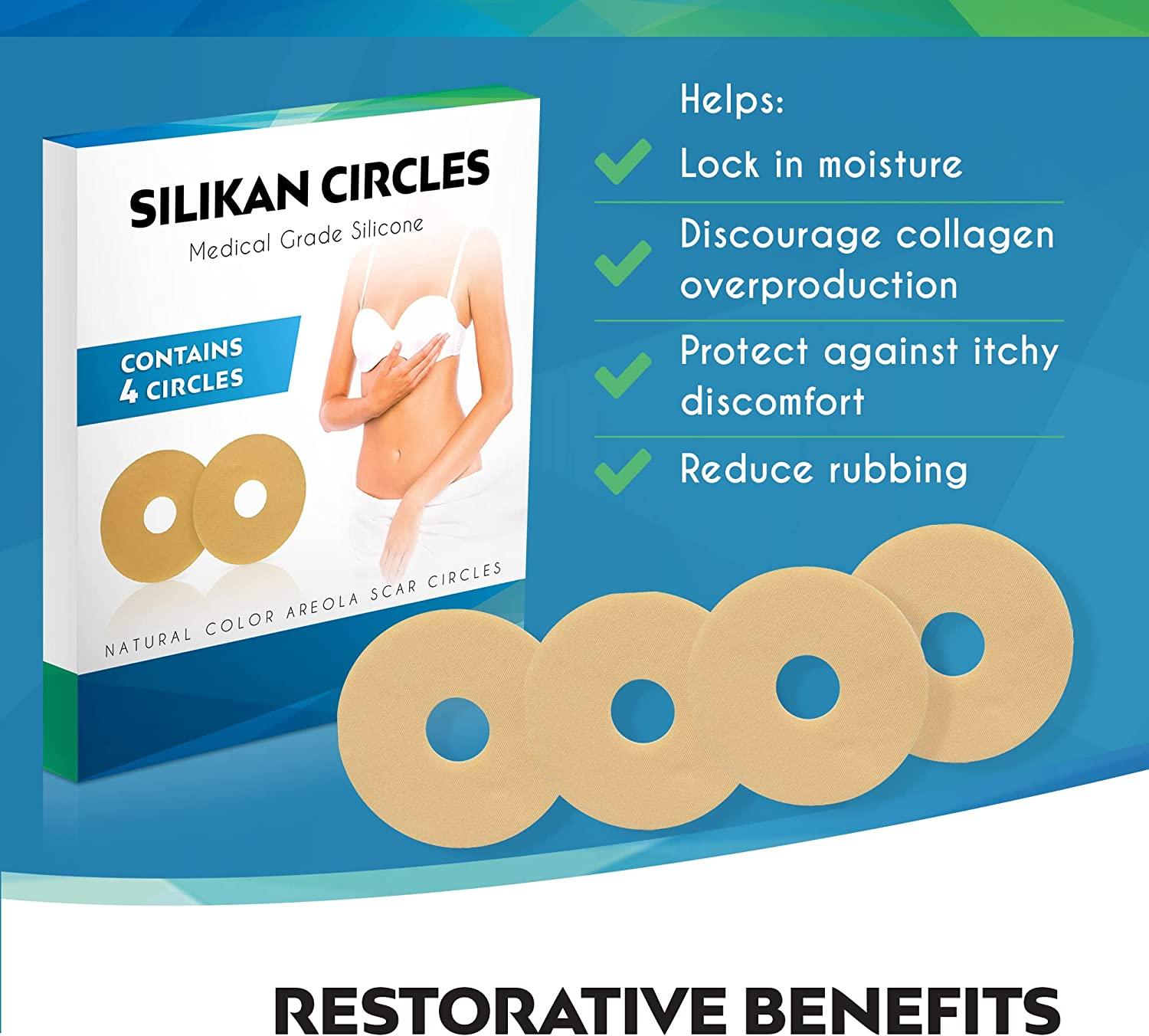 4Pack MedicalGrade Areola Scar Gel Circles for Breast Surgery