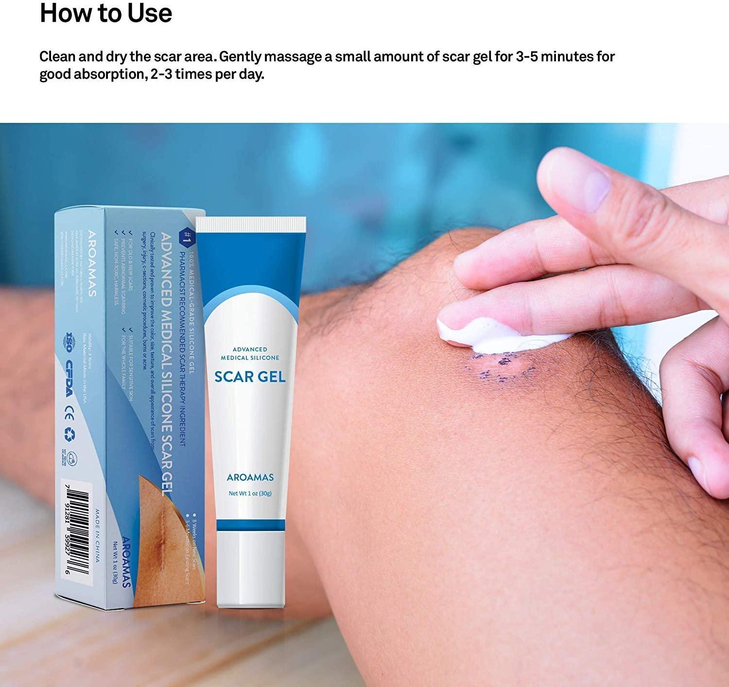 Aroamas Scar Silicone Scar Gel, Soften and Flattens Scars,MedicalGrade