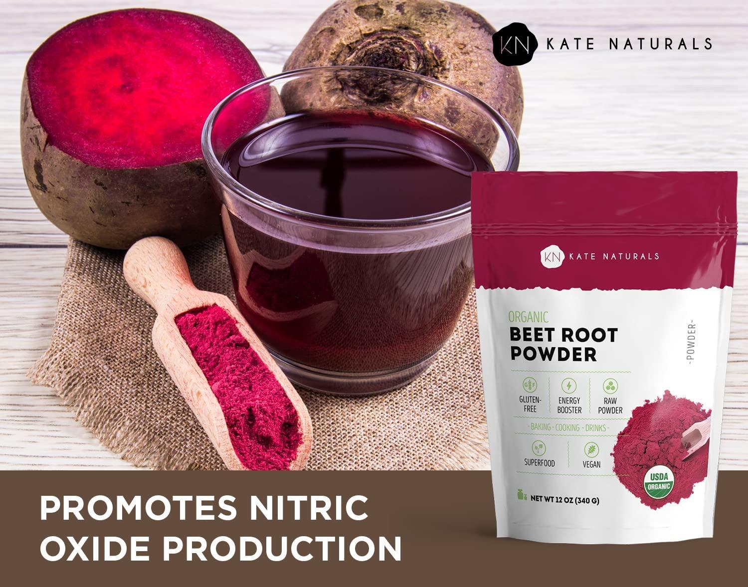 Organic Beet Root Powder for Baking & Blood Pressure Kate Naturals