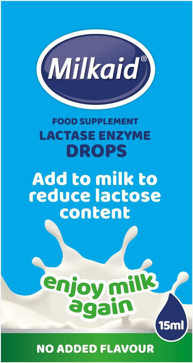 Milkaid Lactase Enzyme Drops for Lactose Intolerance Relief Fast