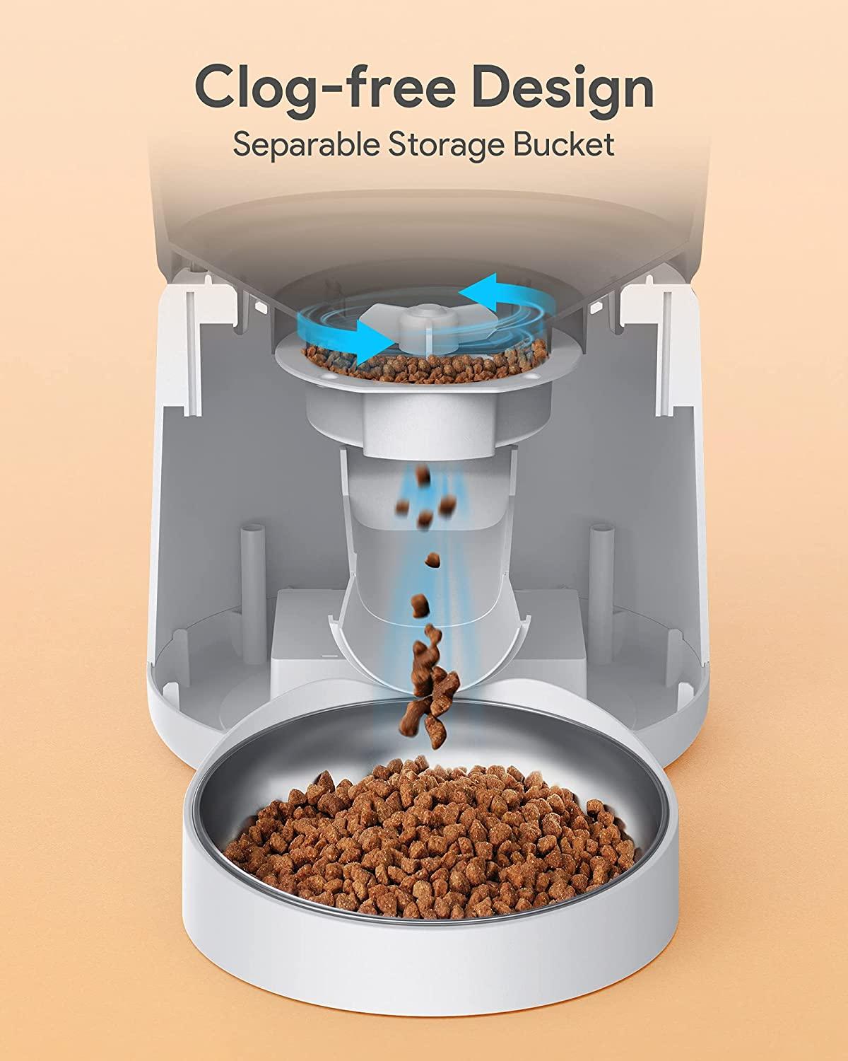 Katalic Automatic Cat Feeder 4L Capacity, ClogFree Dispenser with