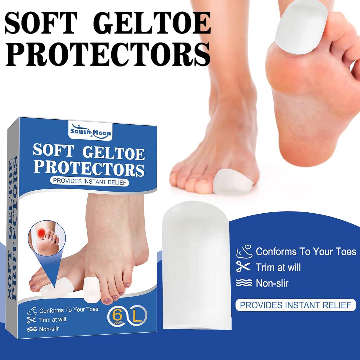 Gel Toe Caps 6 Pieces Big Toe Guards For Protection Of Ingrown Toenails Corns Calluses