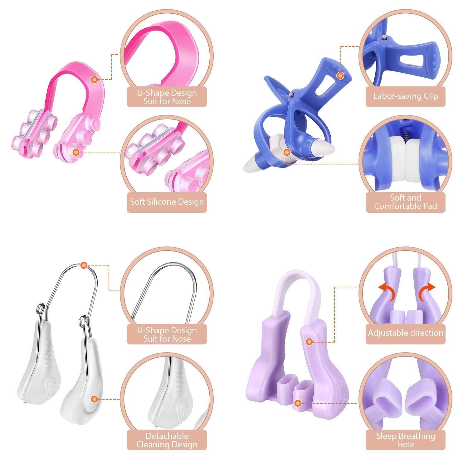 4 Pieces Nose Up Lifting Clips Nose Clip On Safety Silicone Nose lifter Nose Bridge Slimming