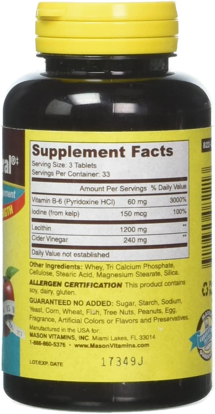 Lecithin KELP/B6 100 TABS Natural Source of Lecithin, Kelp & Vitamin B6