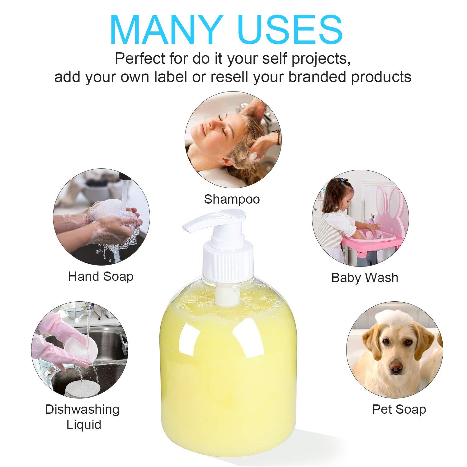 Yephets 16oz Empty Pump Bottles for Hand Sanitizer8 Pack Plastic Clear