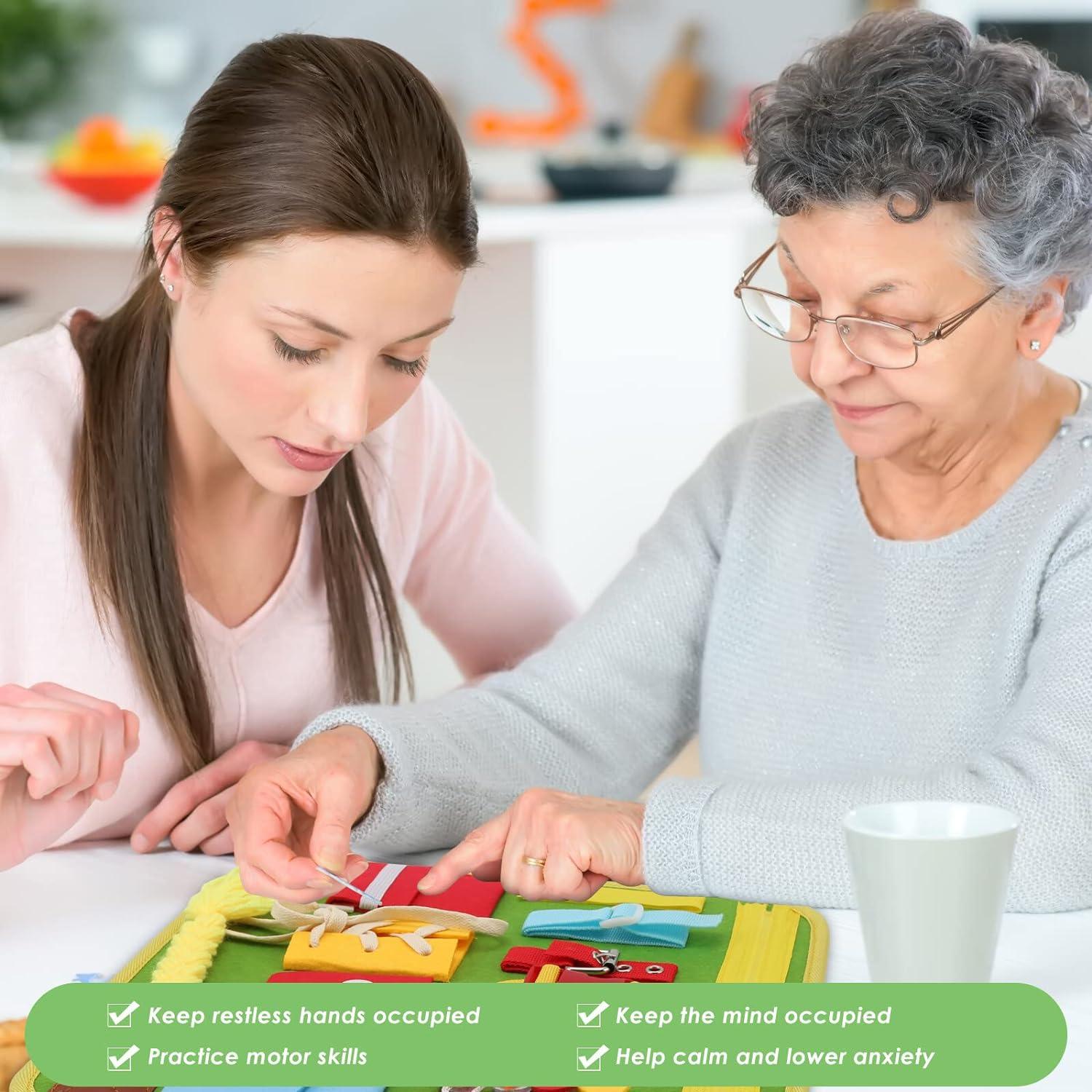 Yuehuamech Fidget Book Fidget Blanket Dementia Sensory Pad Sensory