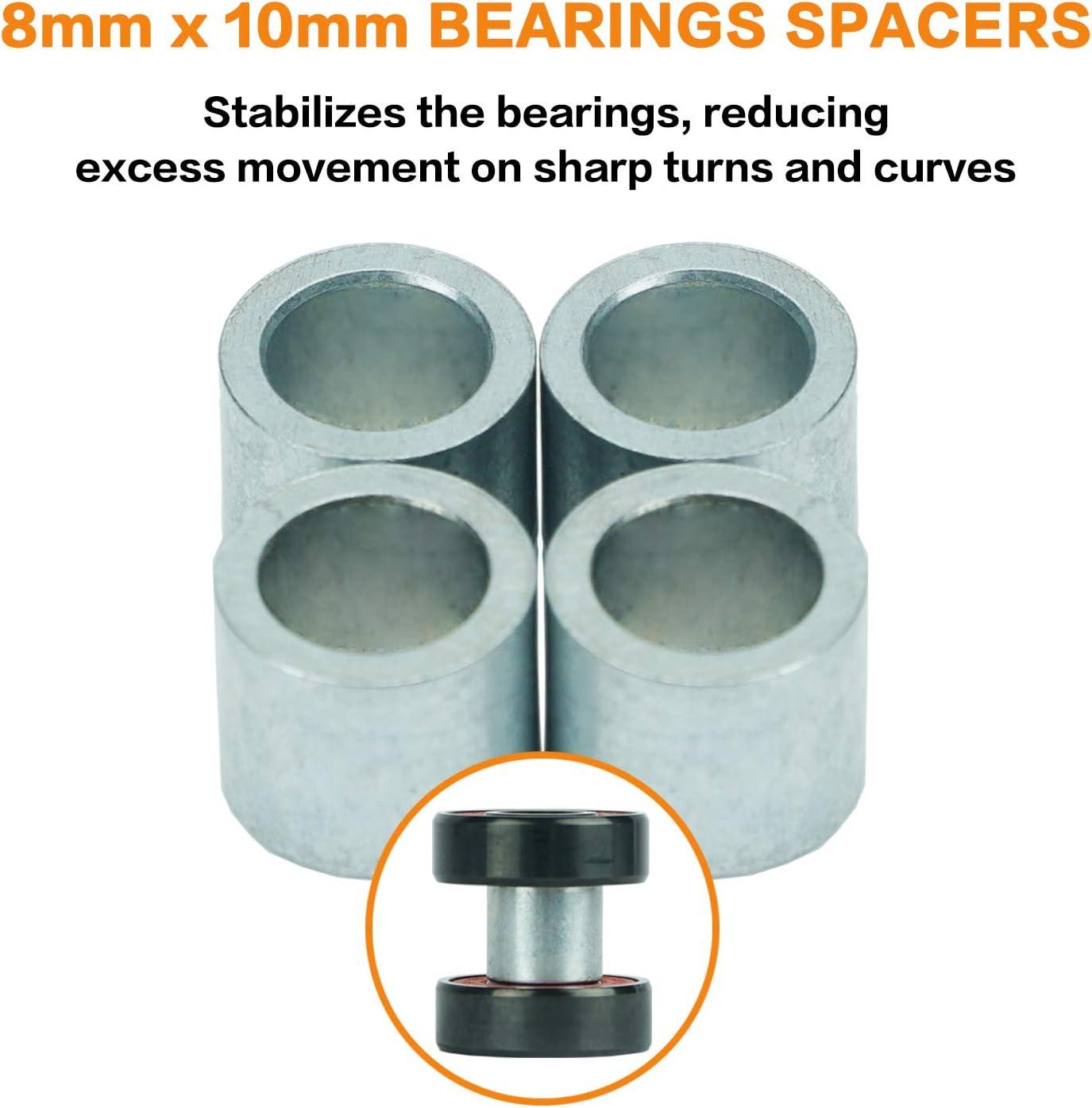 Redsia ABEC 11 Precision Skateboard Bearings 608 2RS with Spaces