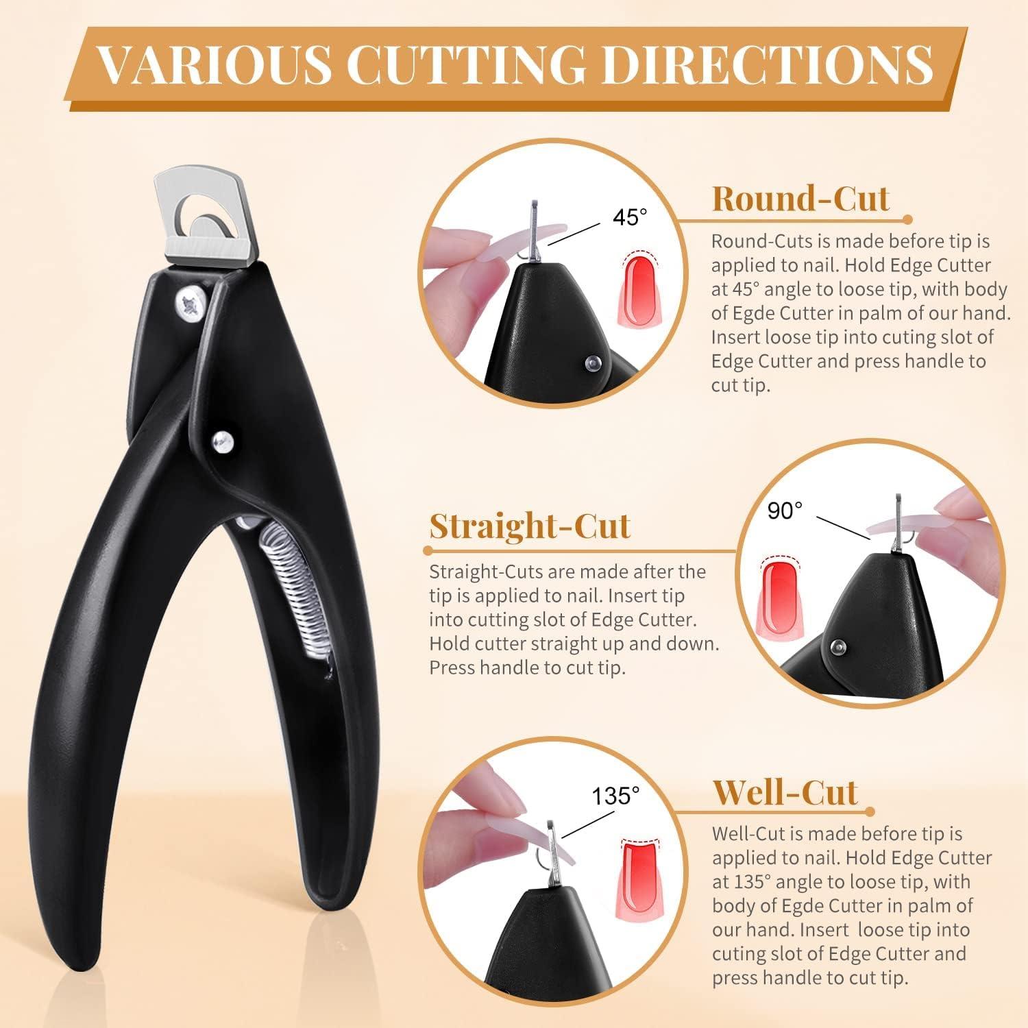Nail Tip Cutter MORGLES - Professional Acrylic Nail Clippers for False ...
