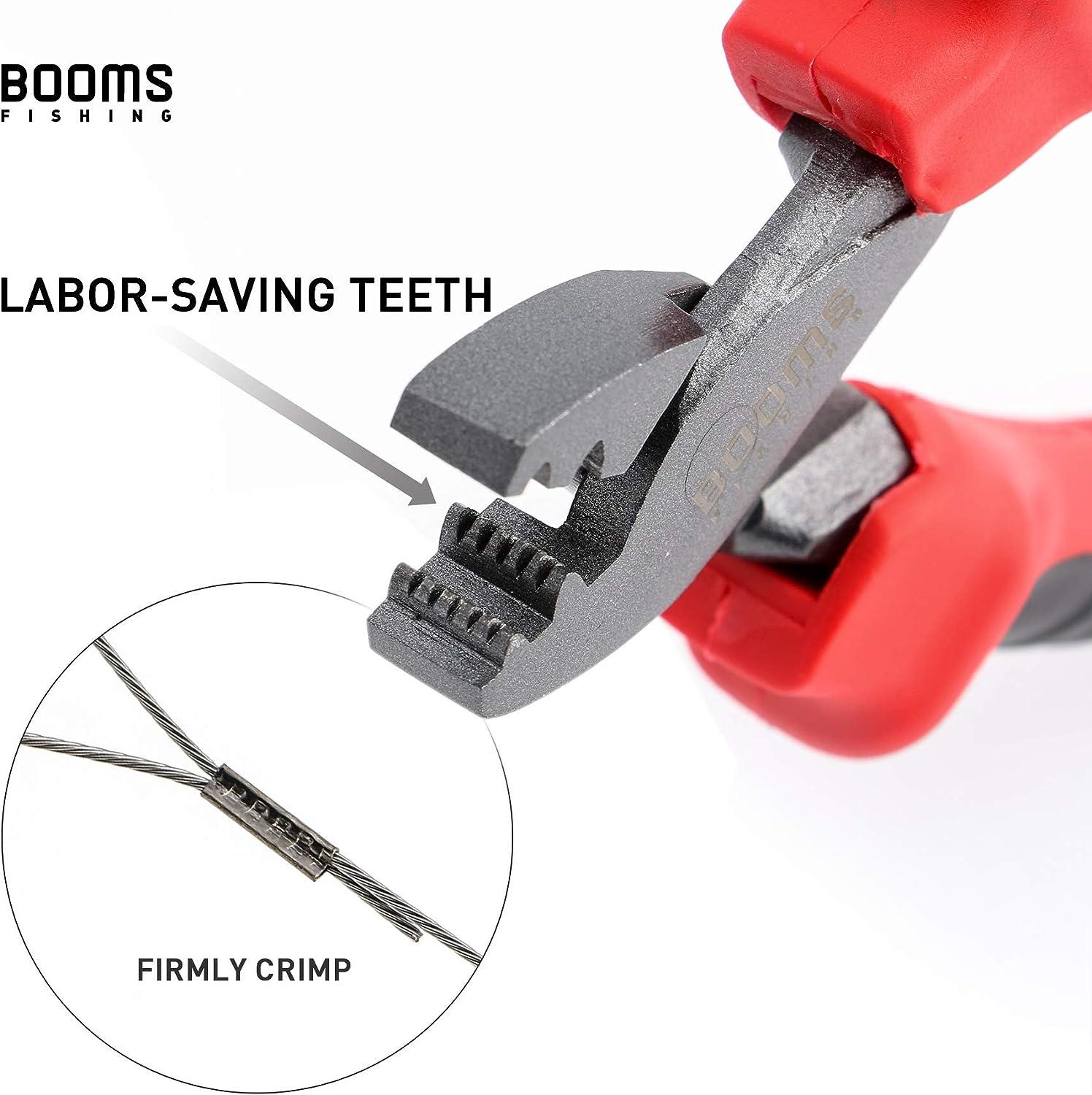 Booms Fishing CP2 Fishing Crimping Tool for Single-Barrel Sleeves, with  300pcs Sleeves Red Crimping Pliers with 300pcs Sleeves
