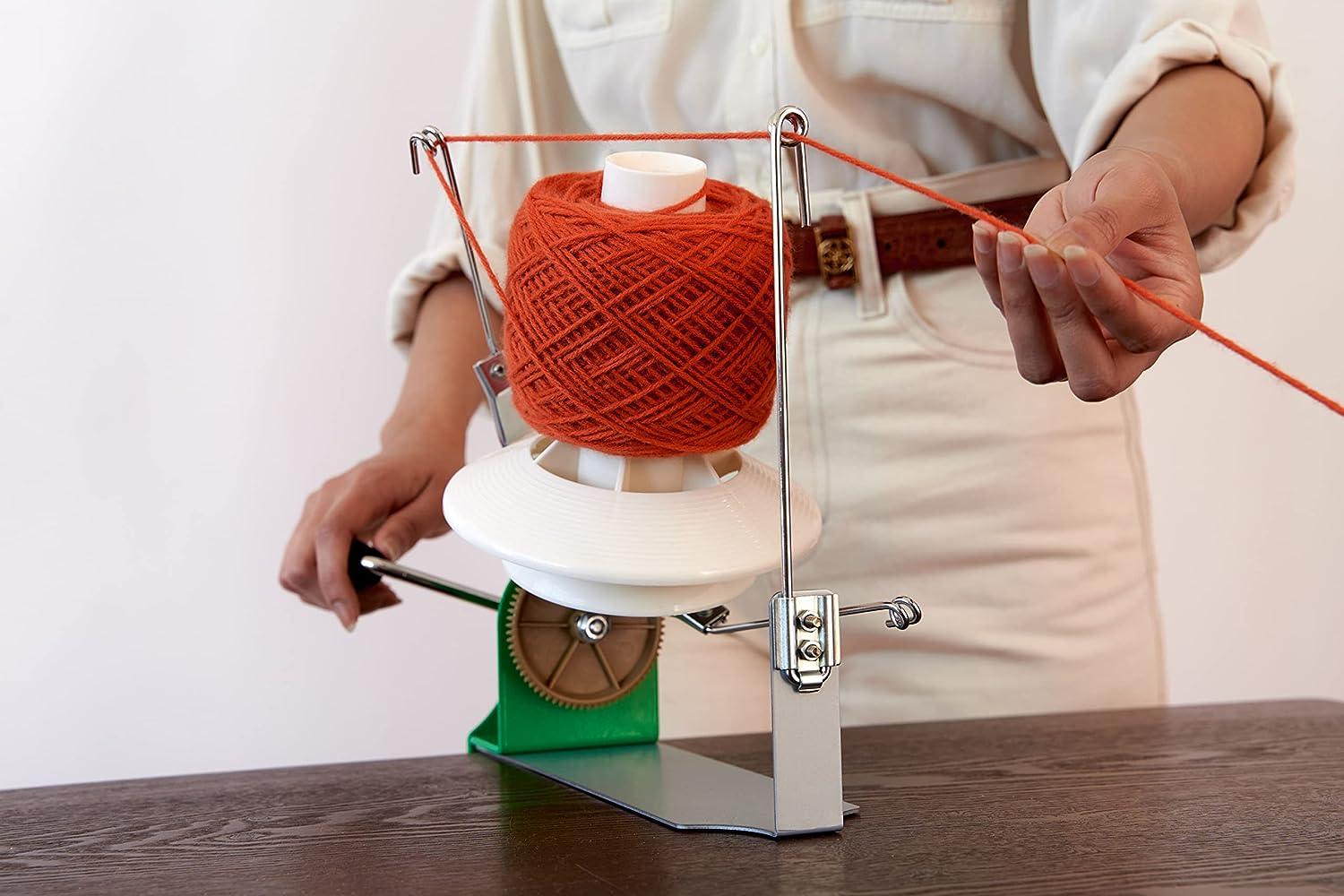  Olikraft 𝐋𝐚𝐫𝐠𝐞 𝐂𝐚𝐩𝐚𝐜𝐢𝐭𝐲 𝐘𝐚𝐫𝐧 𝐖𝐢𝐧𝐝𝐞𝐫 -  Hand Operated Metal Yarn Ball Winder. Support 10 to 16 oz of Yarn Fiber Wool  String (Stainless Steel)