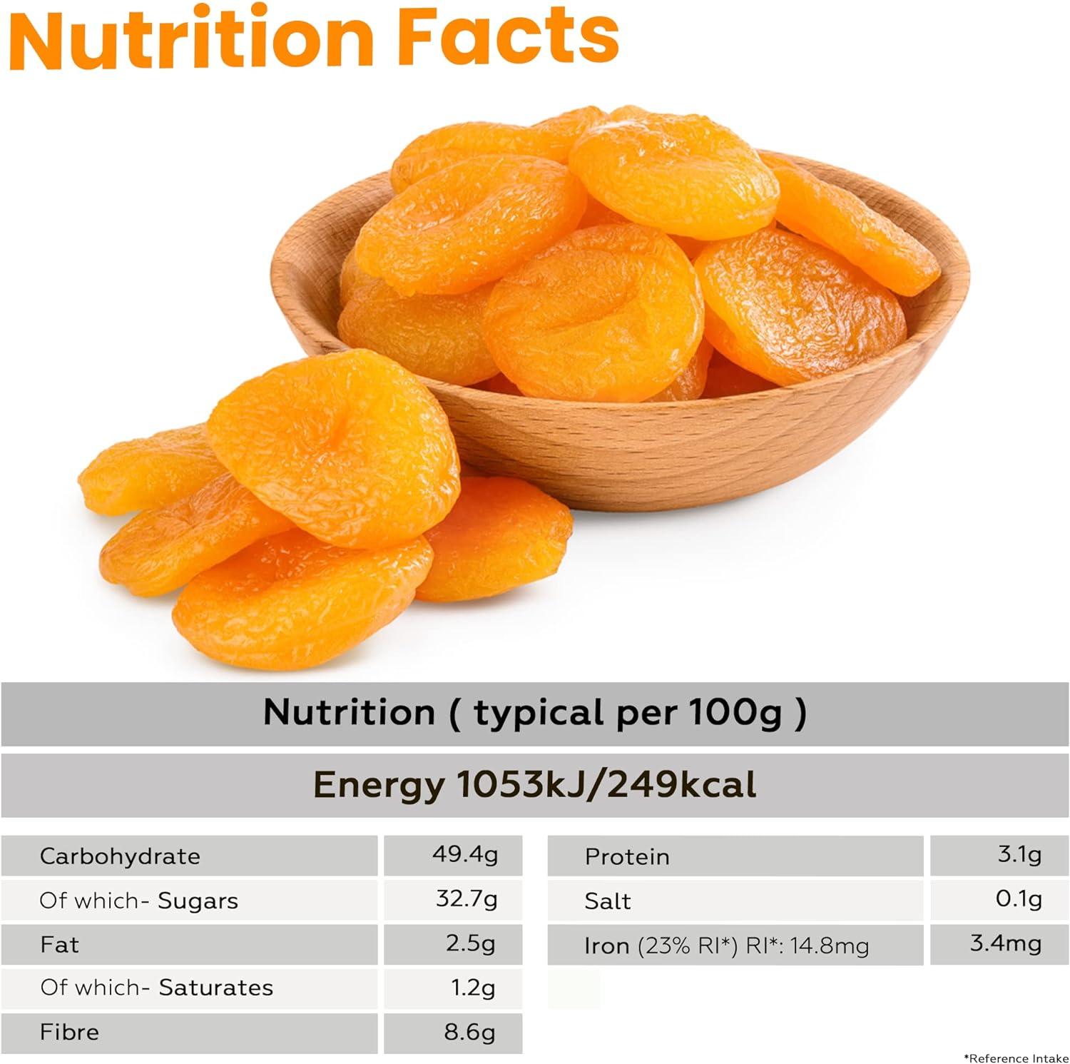 Zeina Dried Apricots with Natural Source of Iron & High in Fibre (1Kg