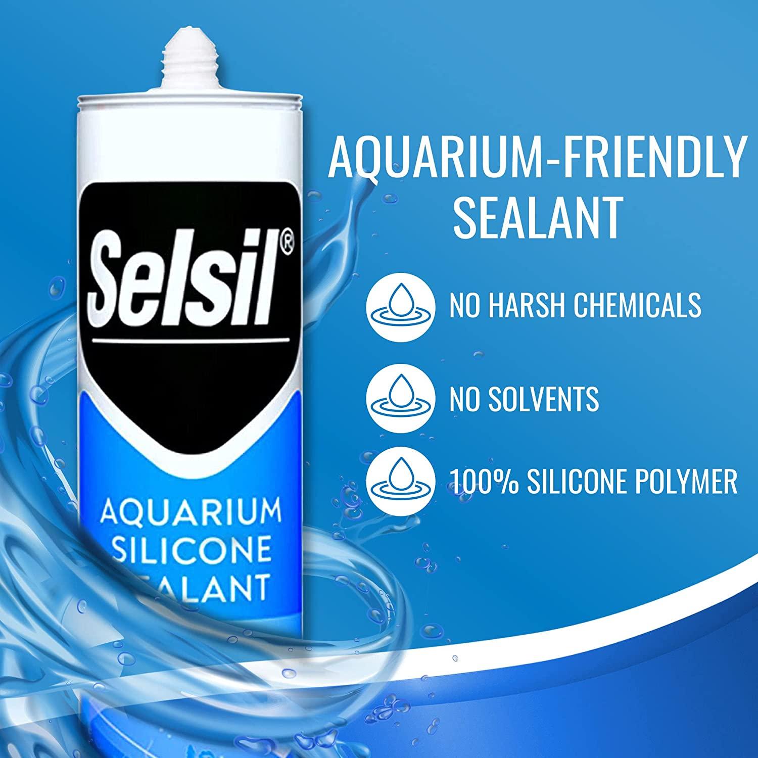 SELSIL Aquarium Silicone Clear Sealant High Elasticity, Safe for Fish