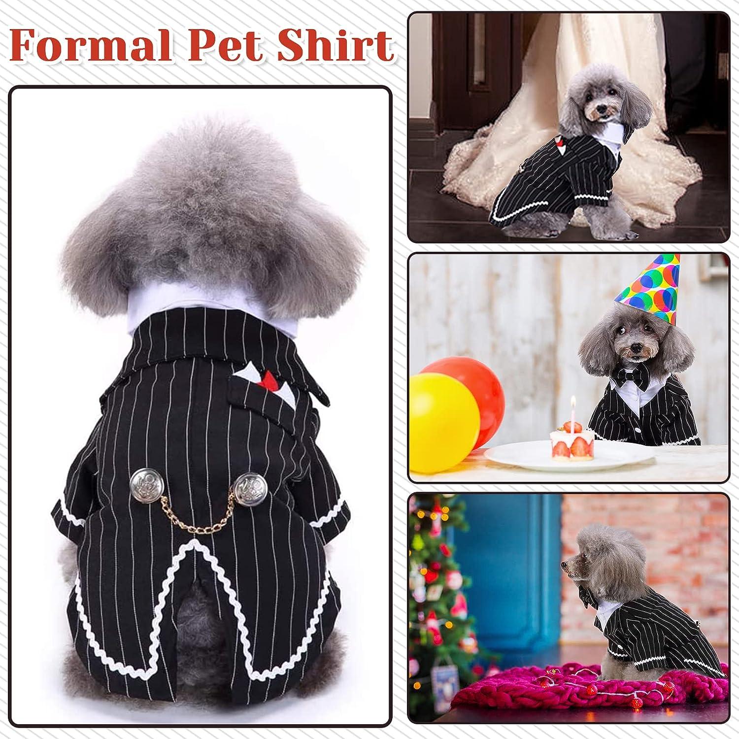 DENTRUN Dog Stylish Suit with Bow Tie for Wedding & Halloween | Puppy Tuxedo Costume for Small-Medium Dogs | Pet Formal Clothes | Buy Now with Express International Delivery | GoSupps.com DENTRUN Dog Stylish Suit with Bow Tie for Wedding & Halloween | Puppy Tuxedo Costume for Small-Medium Dogs | Pet Formal Clothes | Buy Now with Express International Delivery | GoSupps.com
