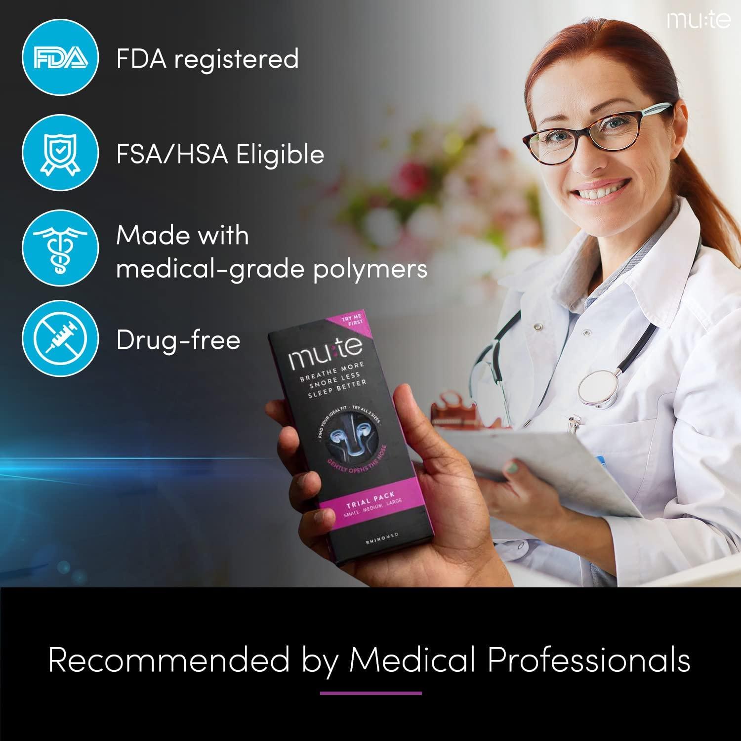 Rhinomed Mute Nasal Dilator for Snore Reduction AntiSnoring Aid