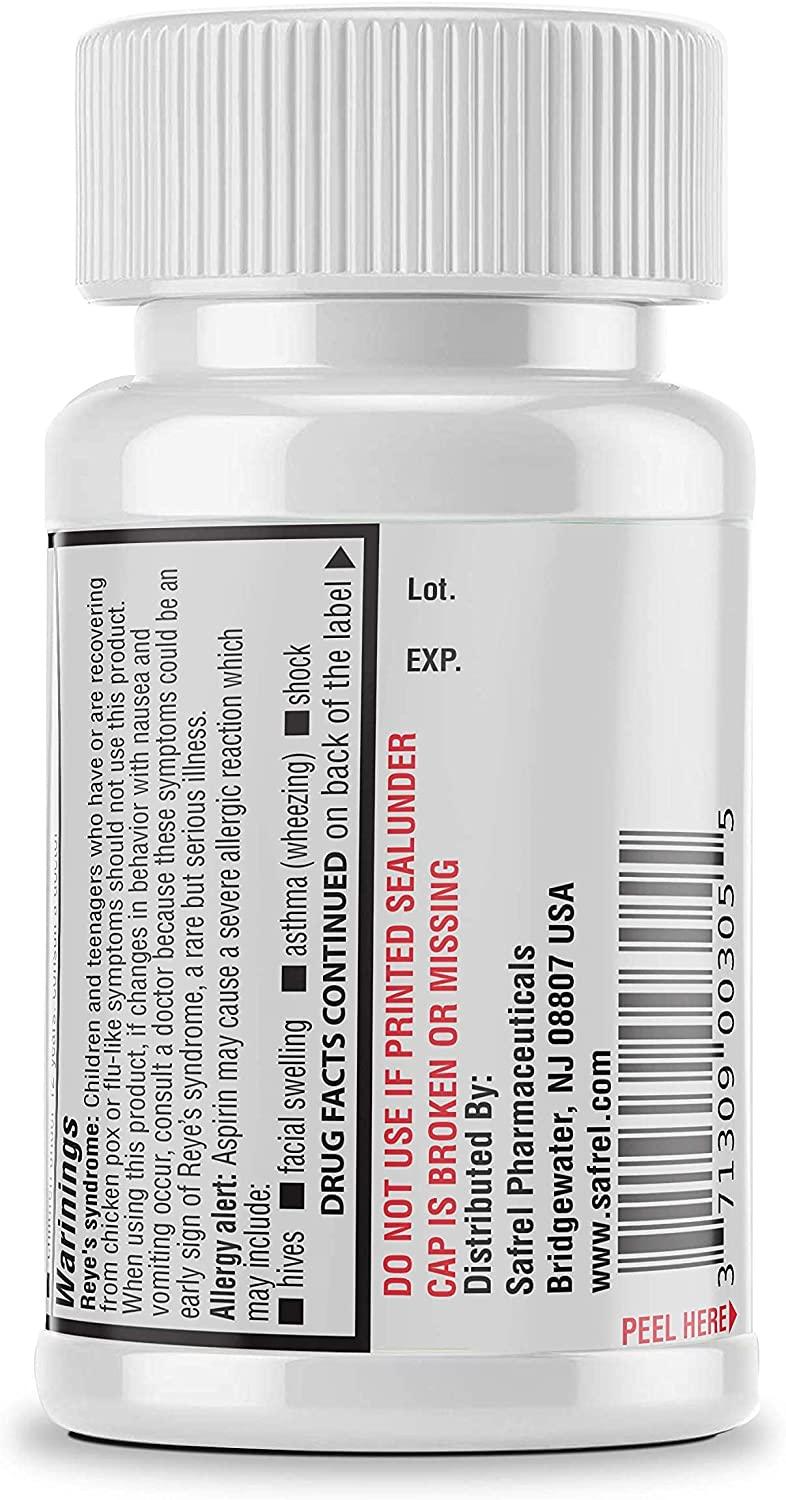 Safrel Baby Aspirin 81 mg (500 Enteric Coated Tablets) Adult Low Dose