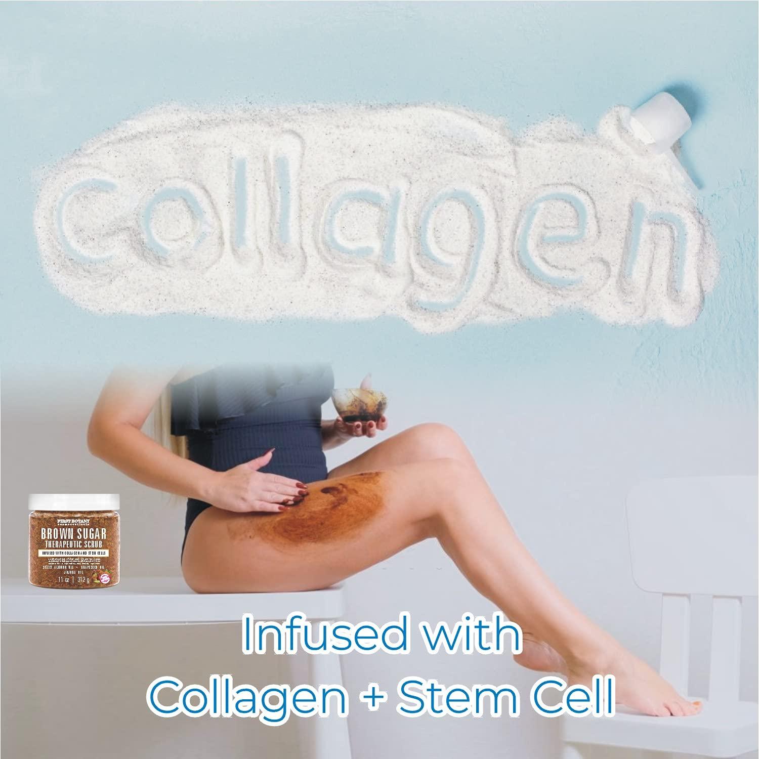 Brown Sugar Natural Body Scrub Infused with Collagen & Stem Cell