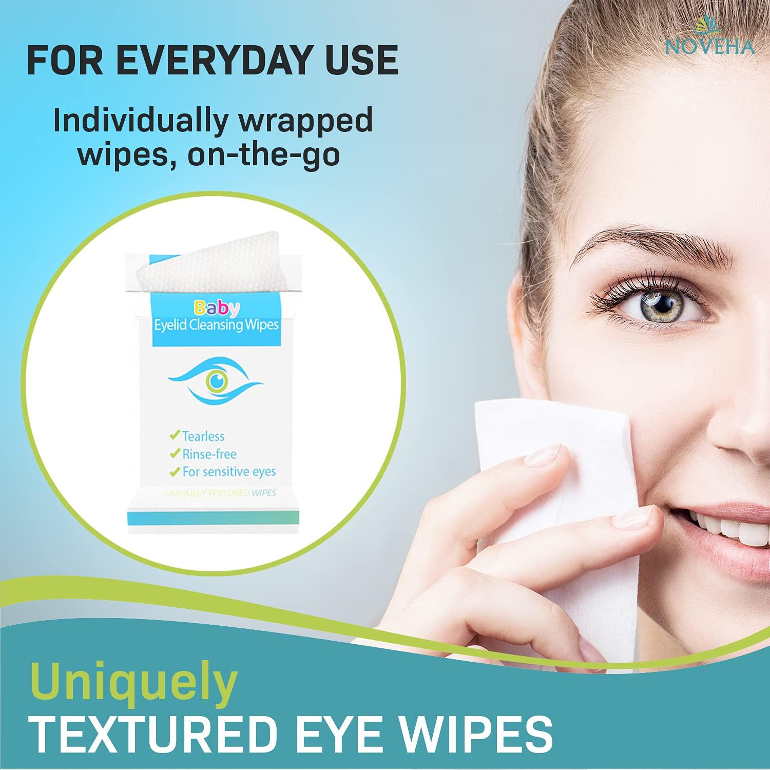 NOVEHA Sensitive & Hypoallergenic Baby Eyelid & Lash Wipes Safe