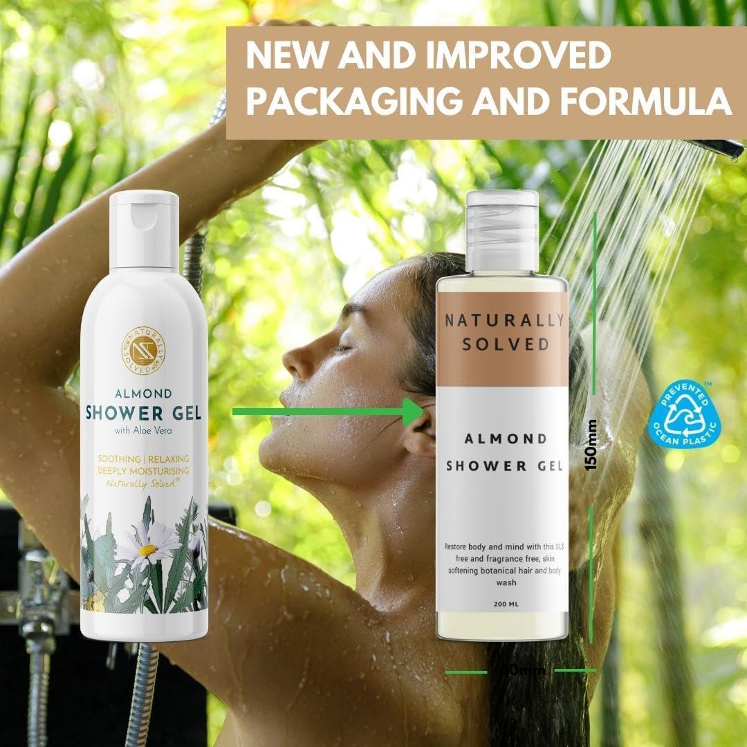 Almond Shower Gel (200ml) by Naturally Solved Anti Fungal Body Wash