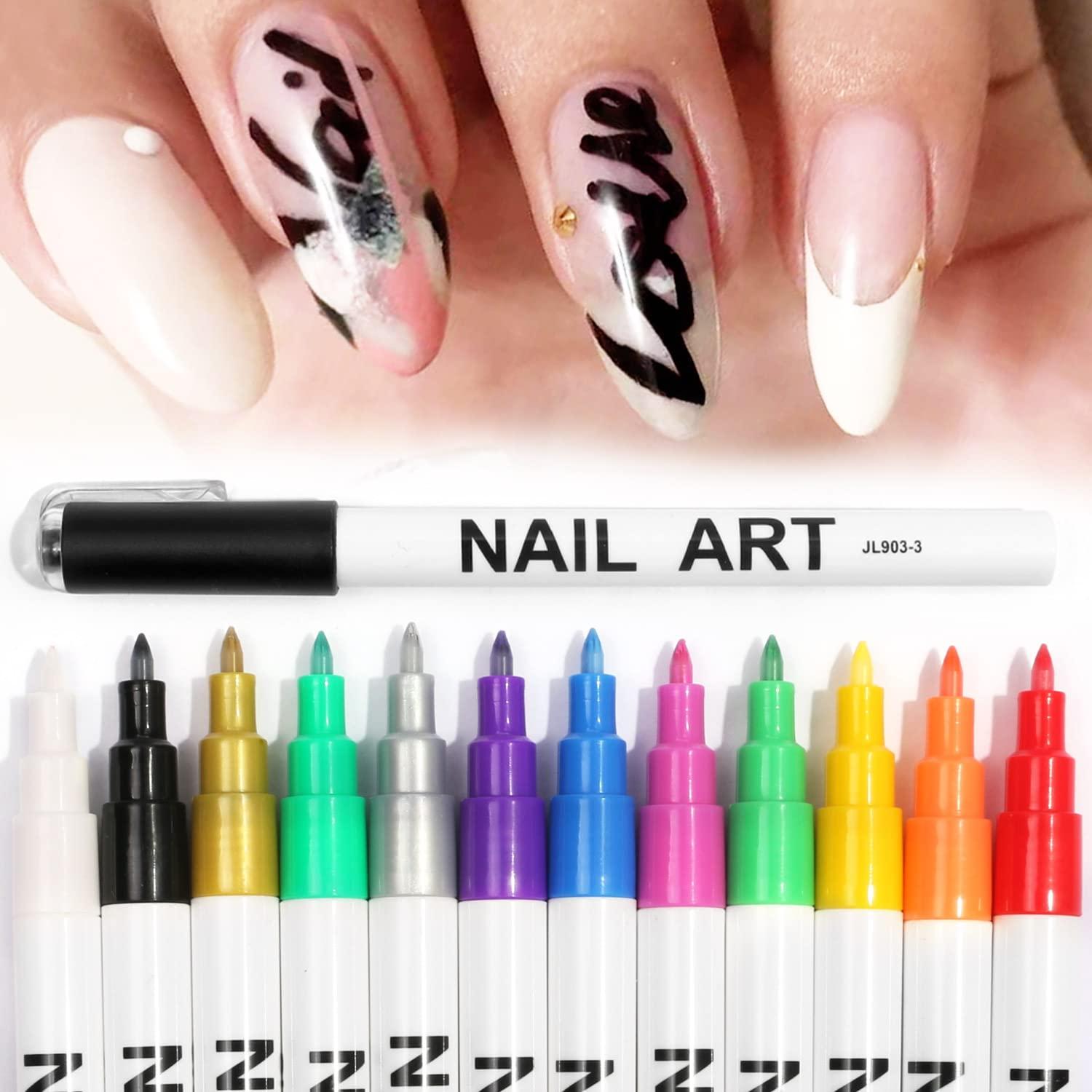Unique Colors 3d Nail Design Art Marker Pens Set Drawing - Temu