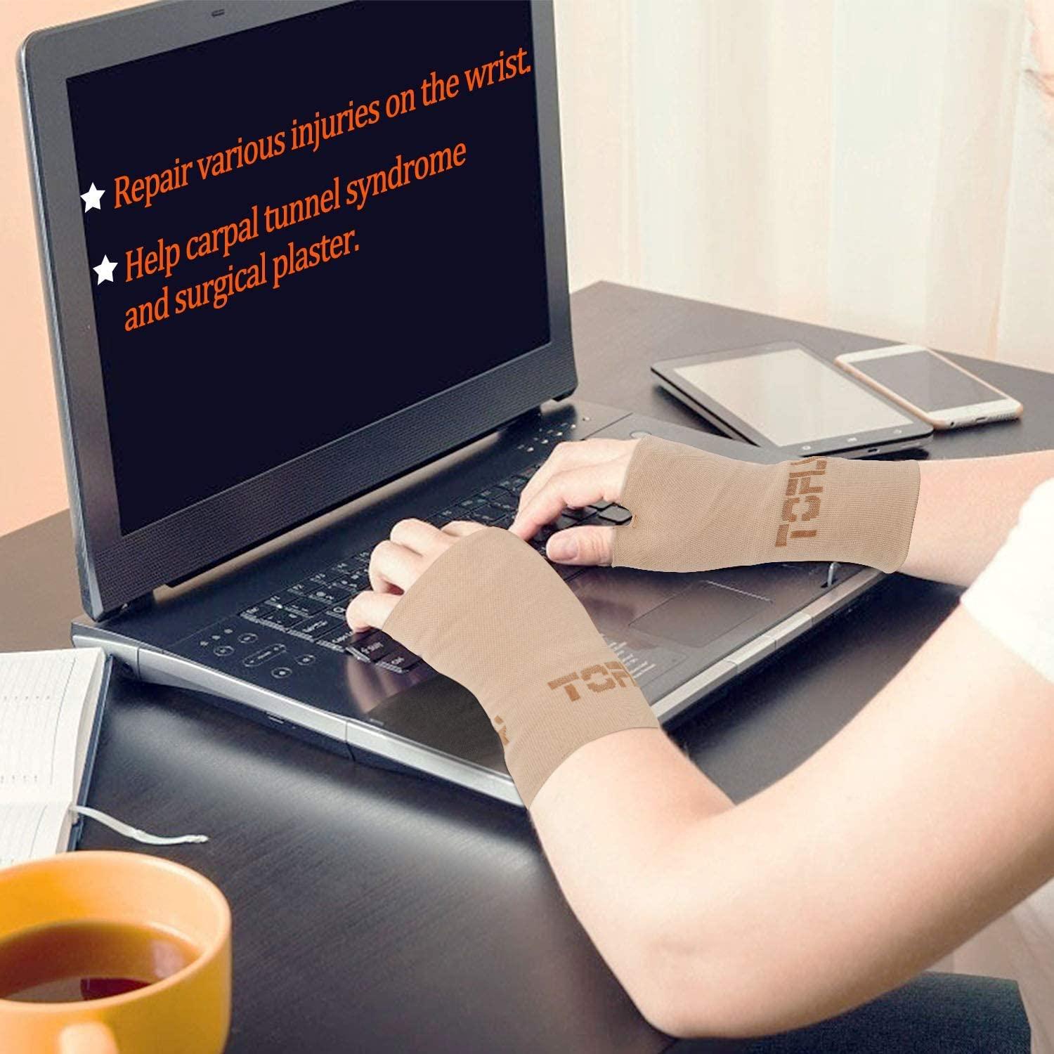 TOFLY Wrist Thumb Support Sleeve 1 Pair Compression Arthritis Gloves