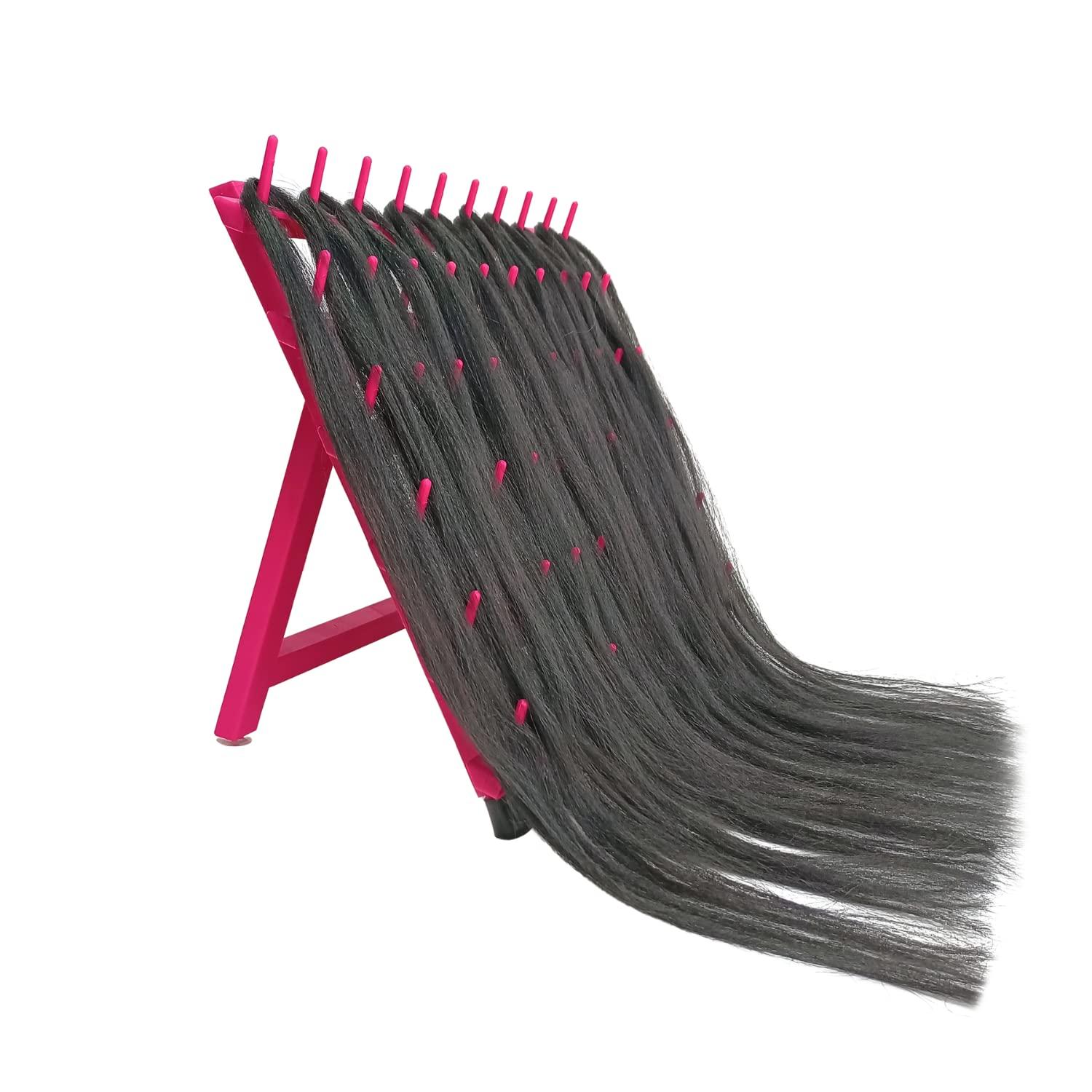 Braiding Hair Rack Braid Rack with 60 Pegs Standing Hair Holder with 60  Spools - Ergonomic Braid Rack for Stylists (60 Spool, Wood - color) 