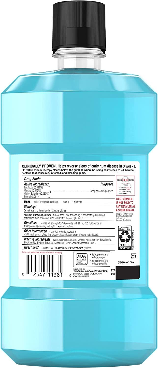 LISTERINE Gum Therapy Antiplaque & AntiGingivitis Mouthwash Glacier