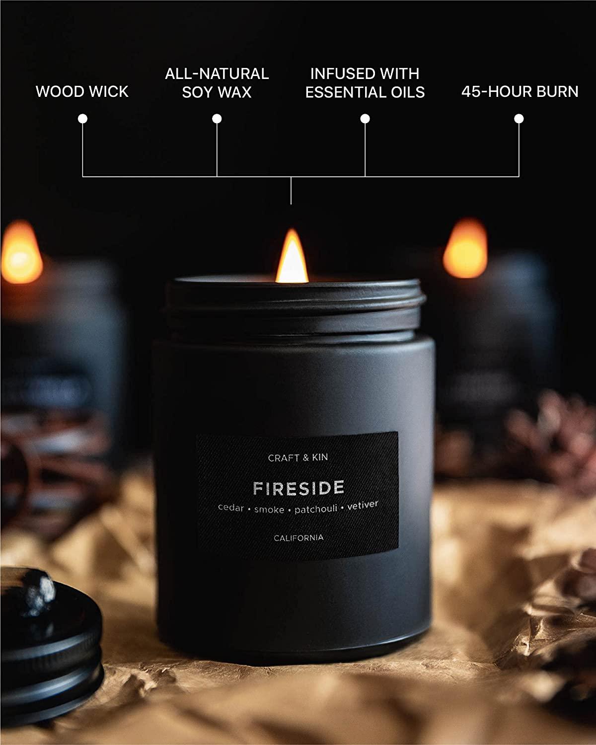 Scented Candles for Men Smokey Fireside Scented Candle Candle for