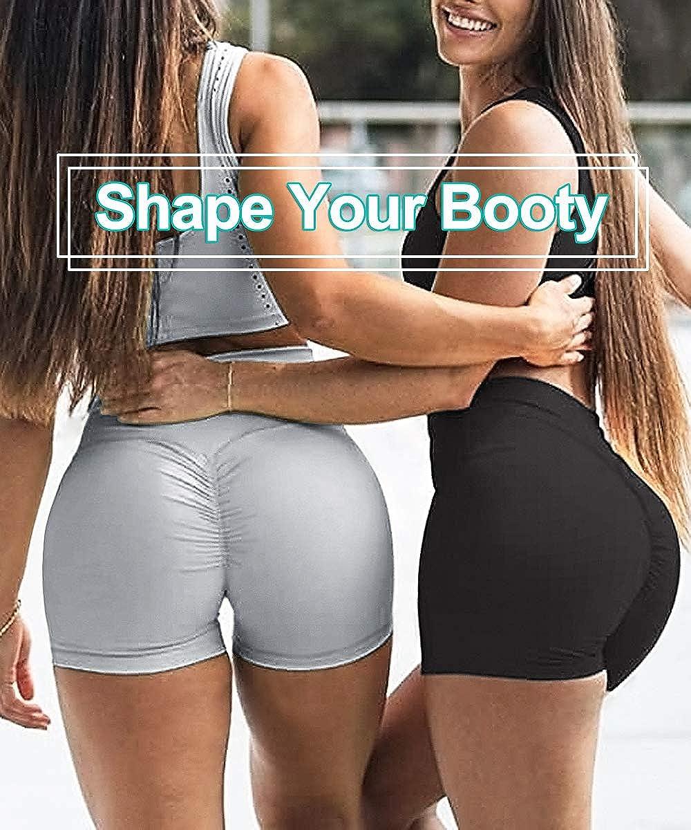 Booty Scrunch Shorts for Women Yoga Ruched Gym Workout High Waist