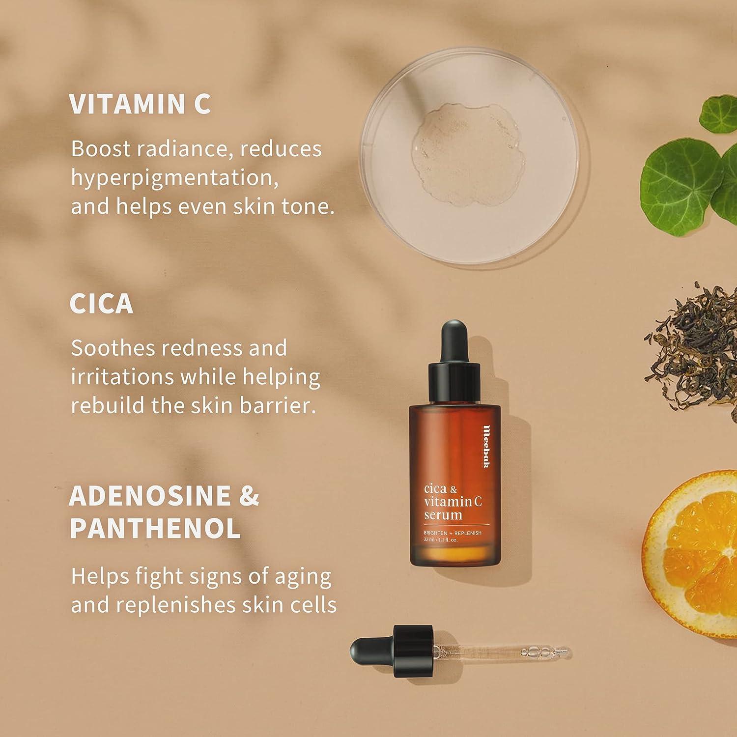 Cica Vitamin C Serum for Face - Korean Anti-Aging Discoloration