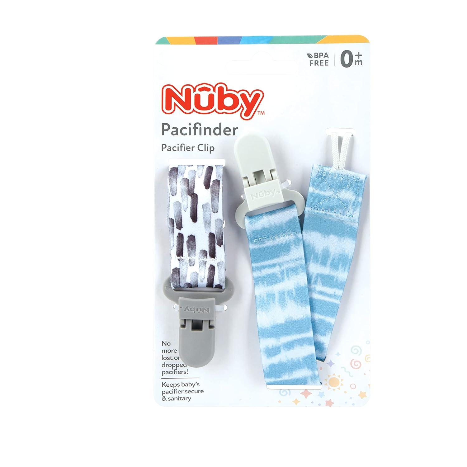 Nuby Infant's 2Pack Pacifinder Pacifier Clips Colors May Vary