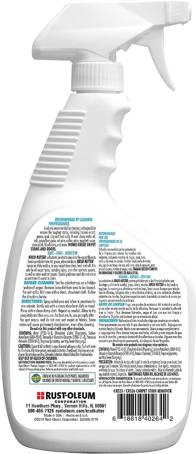 KRUD KUTTER CR32/6 Carpet Cleaner/Stain Remover, 32Ounce 32 oz Cleaner/Stain Remover