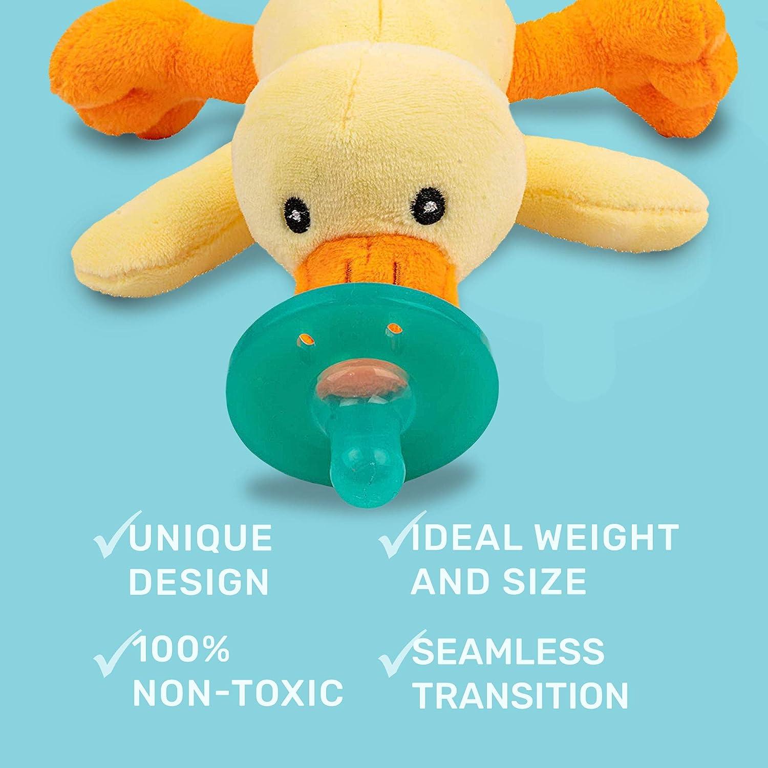 University Of Oregon Baby Pacifier With Oregon Duck Mascot | BPA-Free Silicone | Safe For Newborns 0-6 Months | Collegiate Licensed Plush