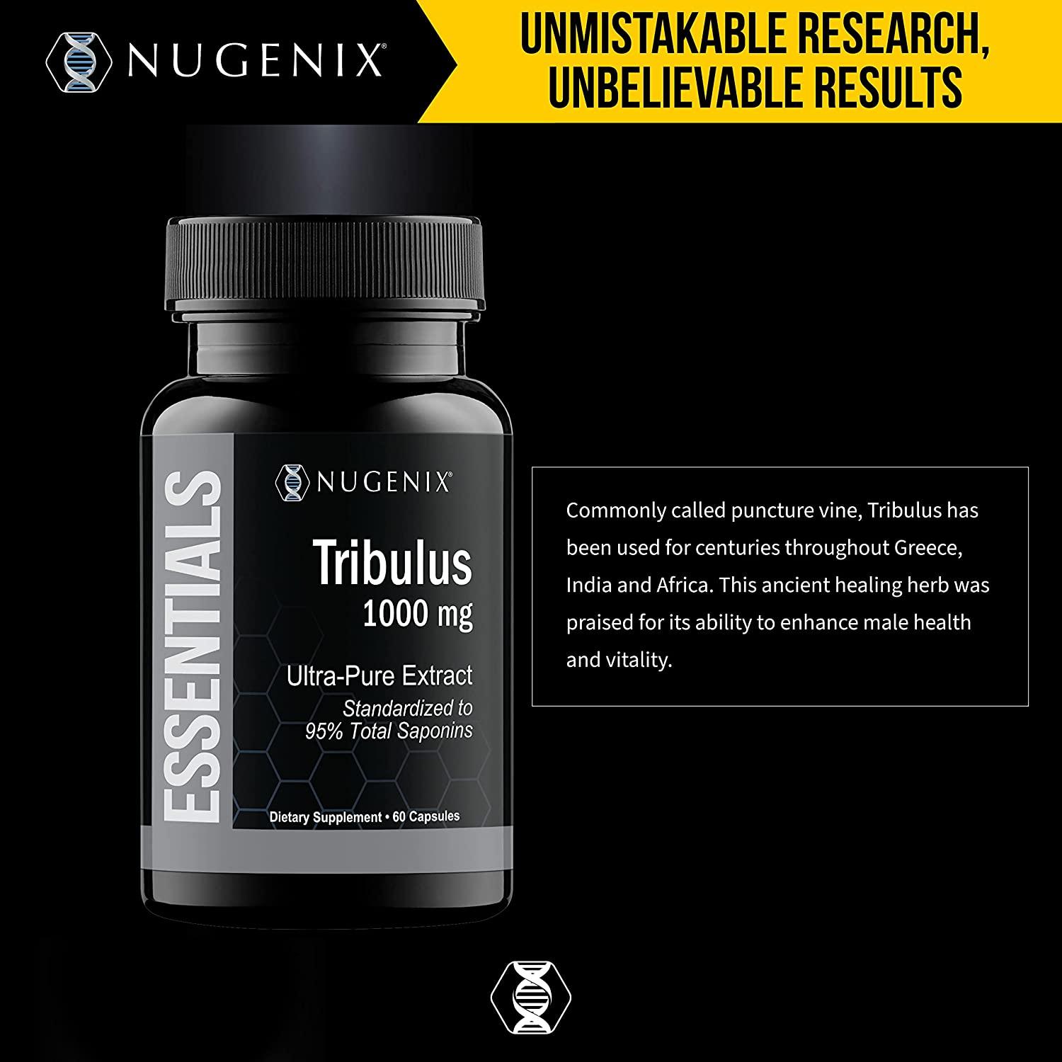 Nugenix Essentials Tribulus Terrestris Extract 1000mg High Potency 95 Saponins 60 Count