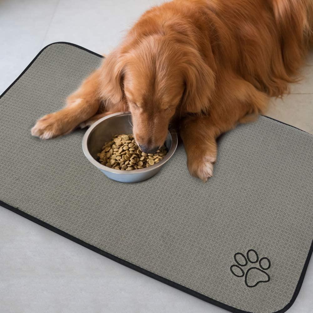 Absorbent Dog Food Mat - Dog Mat for Food and Water Bowl, No Stains Dog  Water Mat, Quick Dry Water Absorbent Pet Mat, Large Pet Feeding Mats to