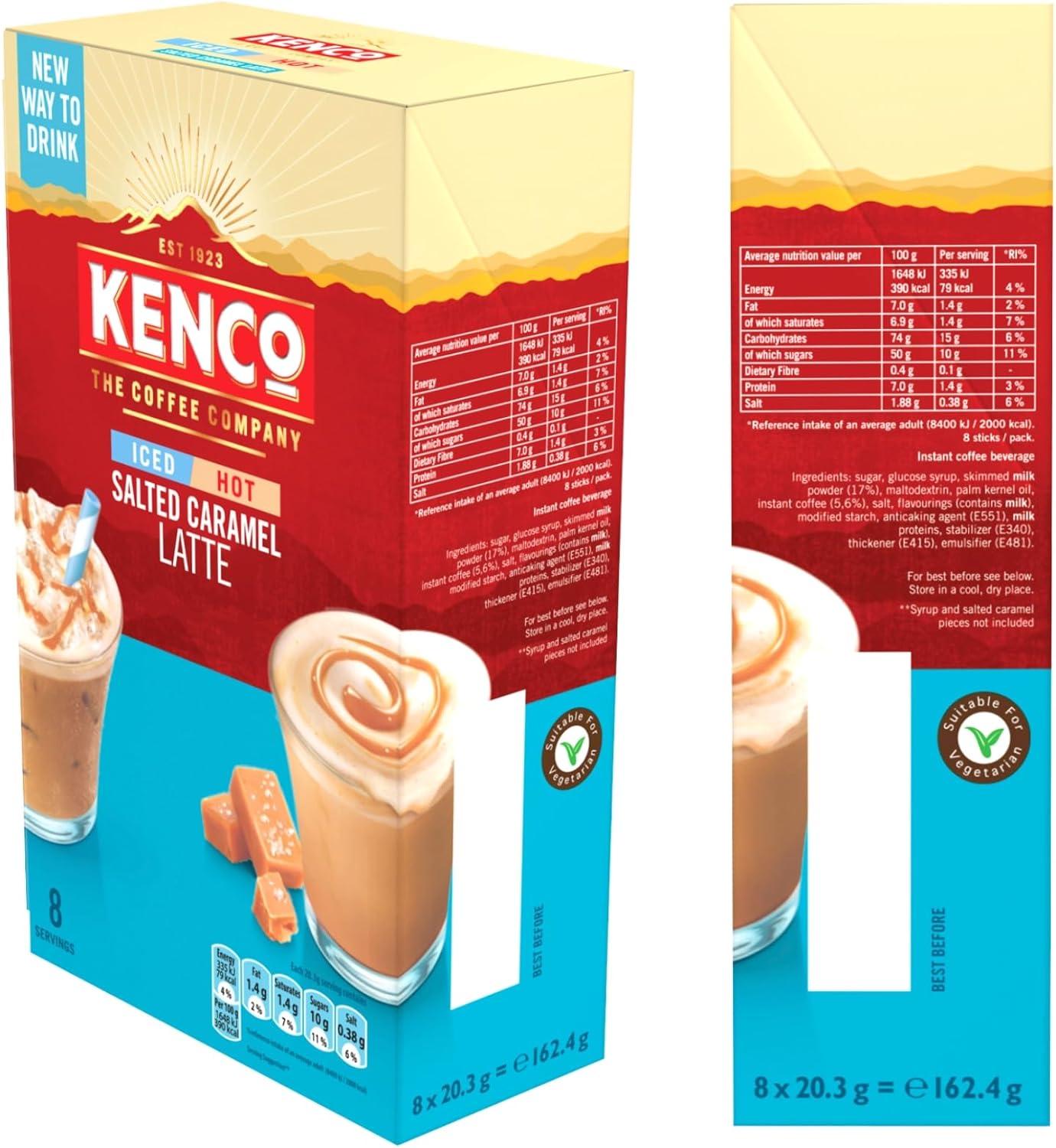 Coffee Multipack With 3x Kenco Salted Caramel Latte Iced/Hot Instant