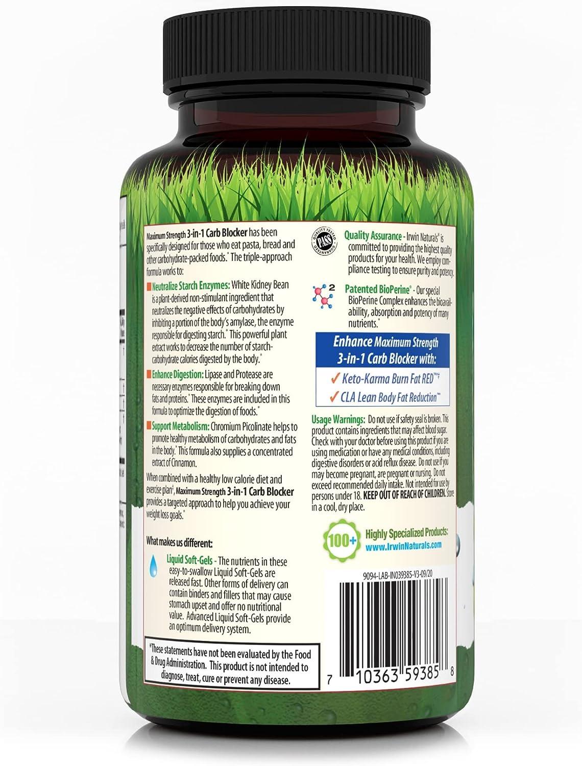 Irwin Naturals Maximum Strength 3in1 Carb Blocker 84 Count