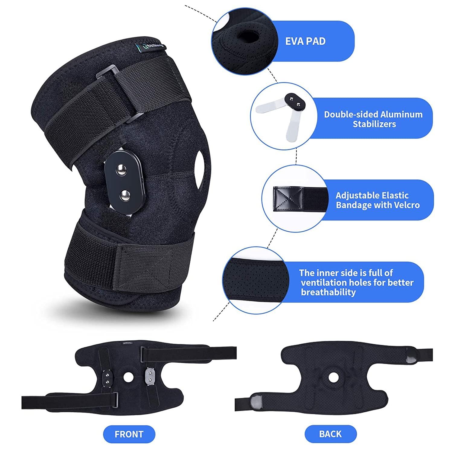Plus Size Knee Brace for Women & Men Hinged Knee Brace with Side