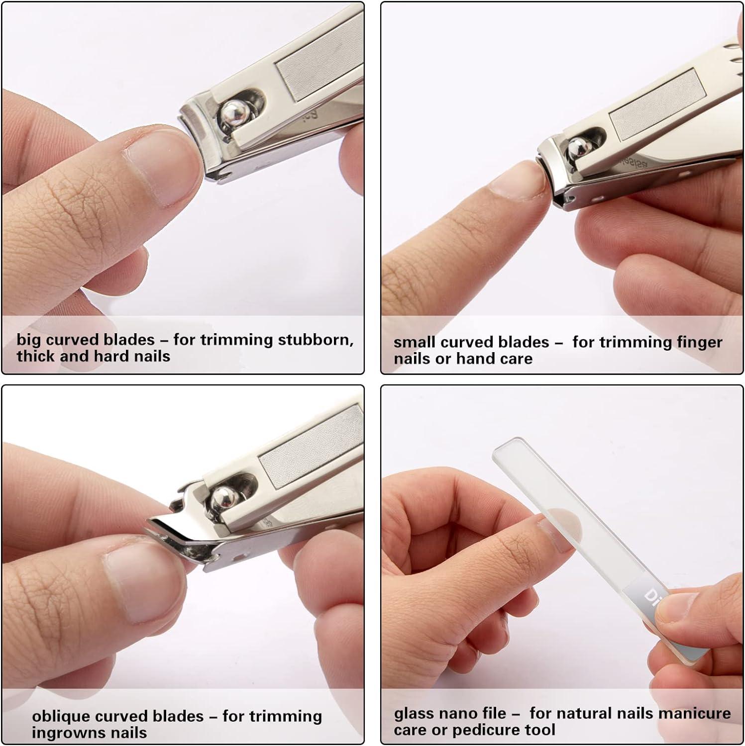 Premium Stainless Steel Curved Nail Clipper with Catcher German No