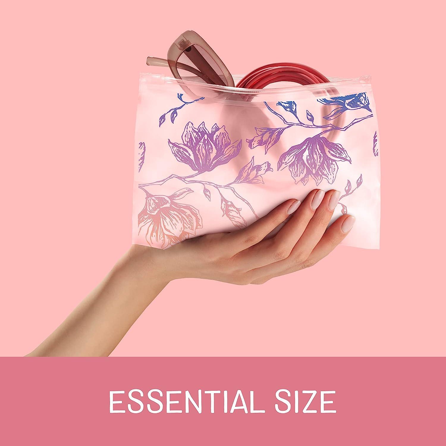 Ziploc Reusable Travel Makeup and Accessory Bag, Great for School or Work,  Charm Collection, 5 Essential Style Bags