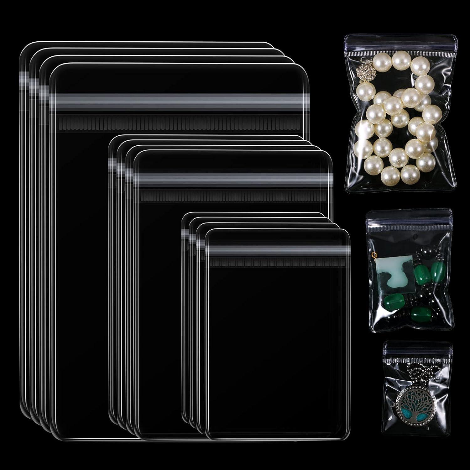 200 Pieces Clear PVC Jewelry Plastic Transparent Bags Zipper Storage Jewelry  Bag