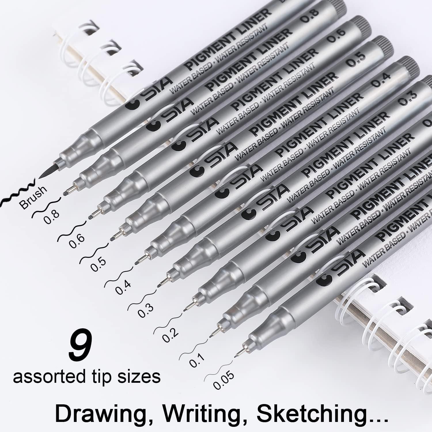 Dyvicl Black Micro-Pen Fineliner Ink Pens Pigment Liner Multiliner Pens  Micro Fine Point Drawing Pens for Sketching Anime Manga Artist Illustration  Journaling 9 Pieces