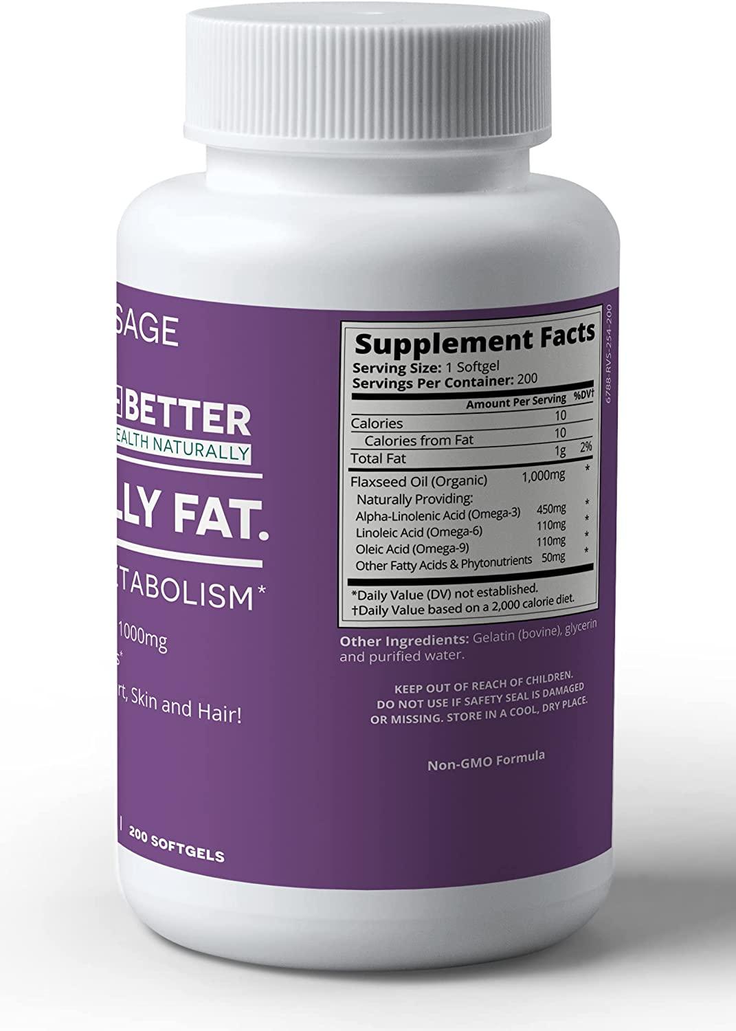 Organic Flaxseed Oil Softgels Flaxseed Oil Capsules 1000mg. Flax Seed