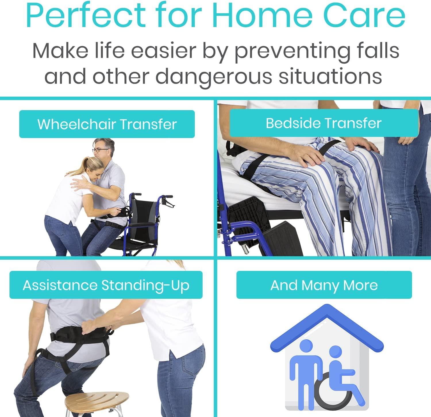 Vive Transfer Belt with Leg Loops Medical Nursing Safety Gait Assist