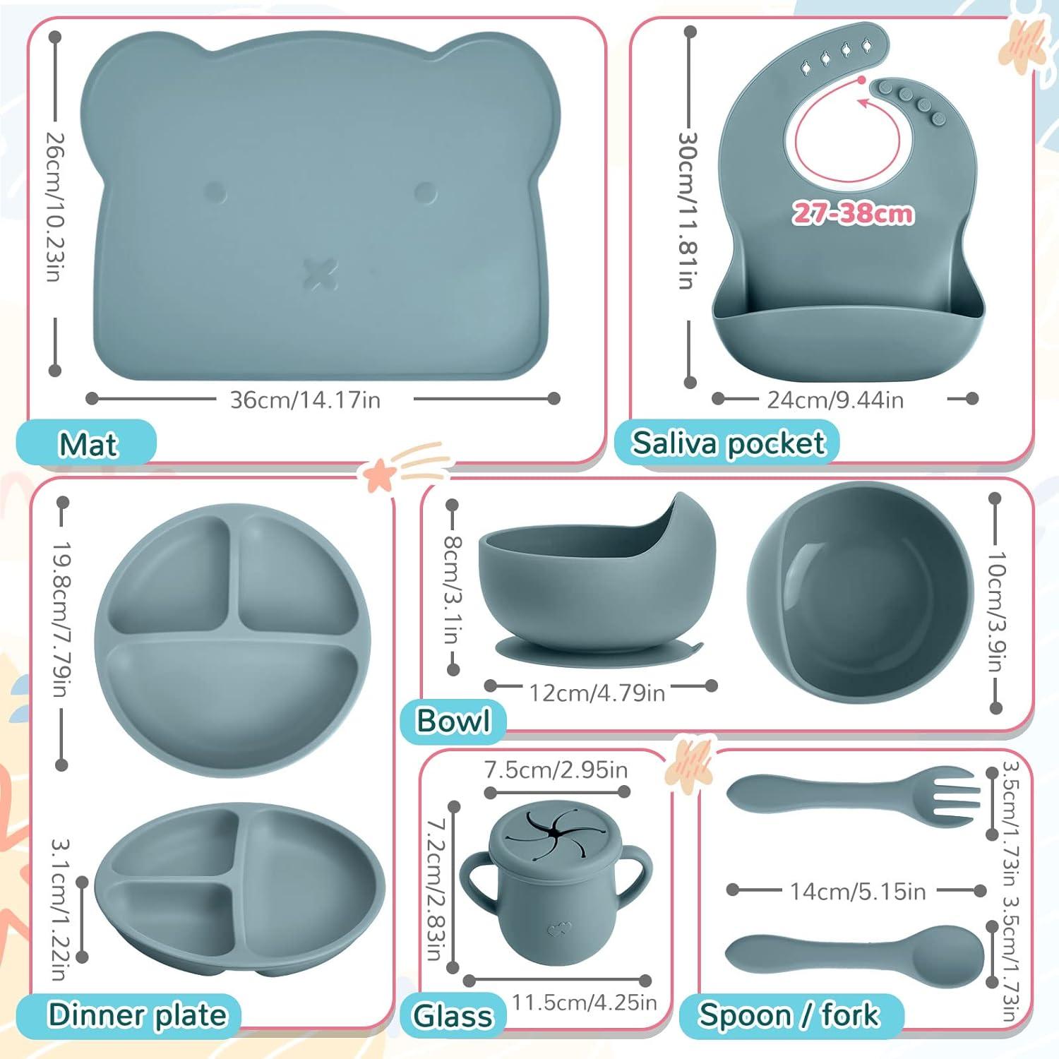 Baby Plates BelleStyle Baby Led Weaning Supplies, Silicone Baby