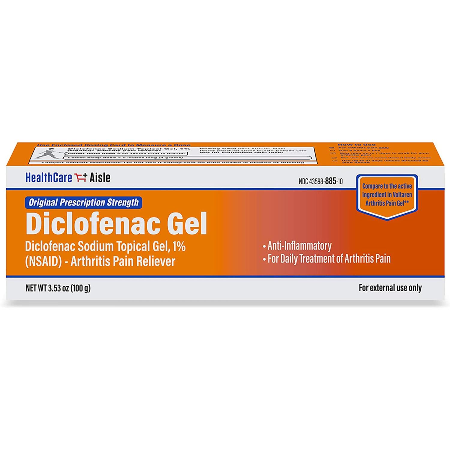 HealthCareAisle Diclofenac Gel, 1, Arthritis Pain Relief 100 g tube