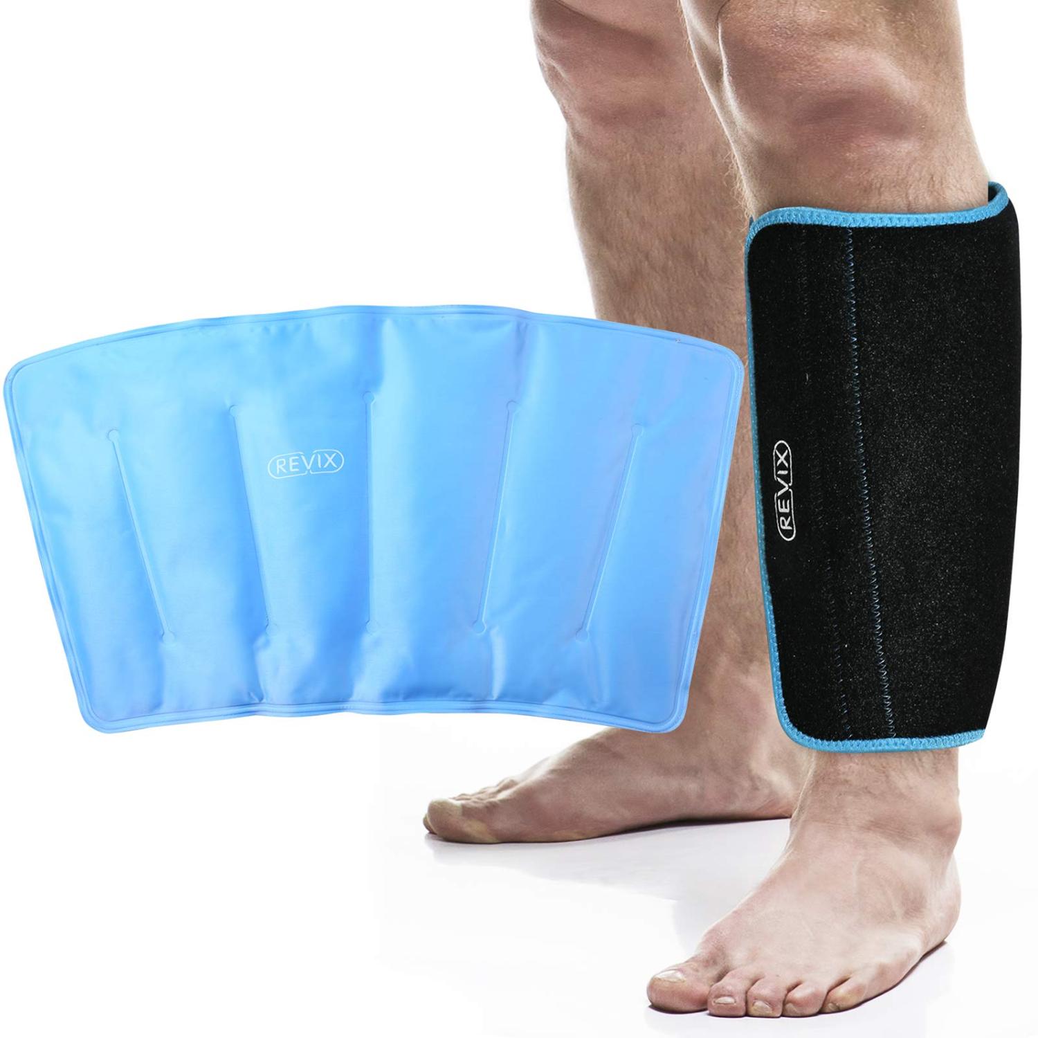 REVIX XL Shin Splint Ice Pack for Injuries Reusable Gel Cold Pack for