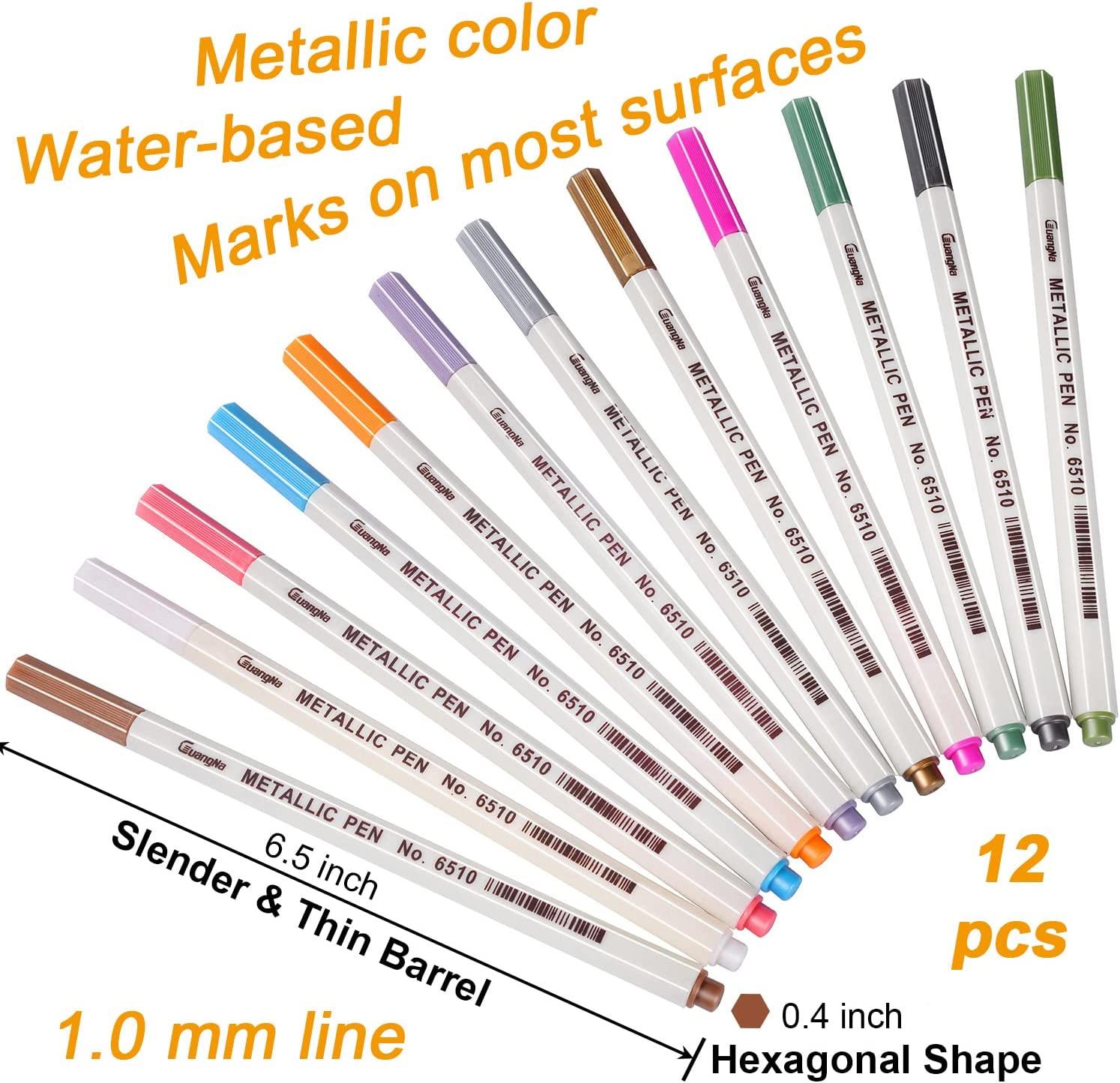 Sunshilor Metallic Markers Fine Point Metallic Marker Pens for