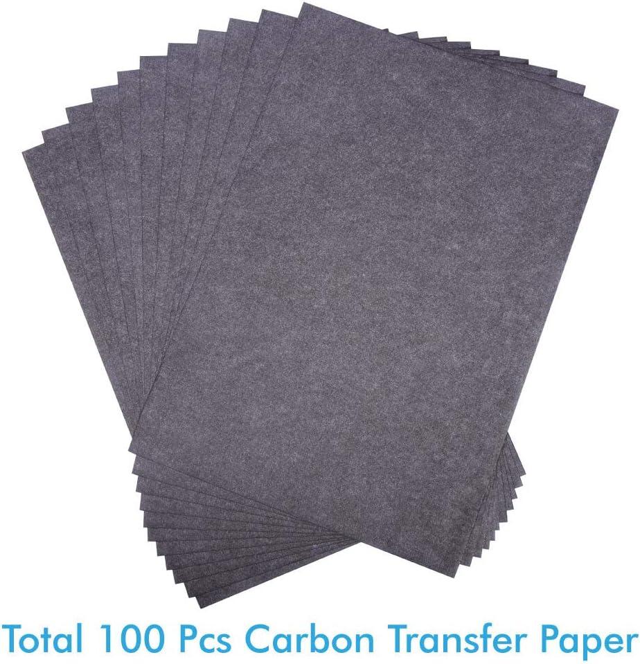 Selizo 100 Sheets Black Carbon Transfer Tracing Paper for Wood